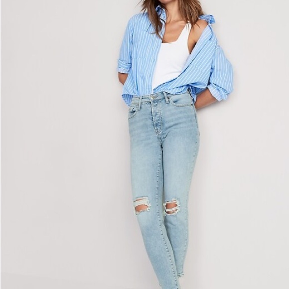 Old Navy High Rise O.G. Straight - light blue - 4